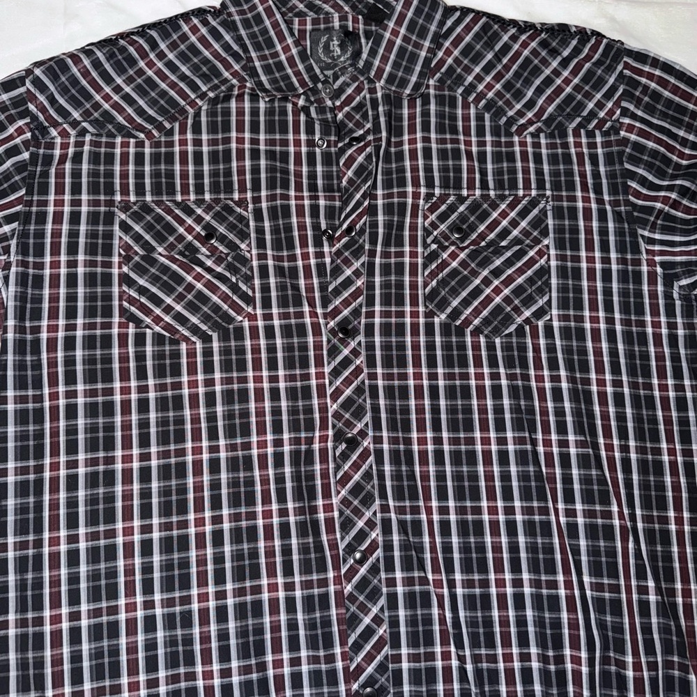 Men's Black and Red Plaid Shirt